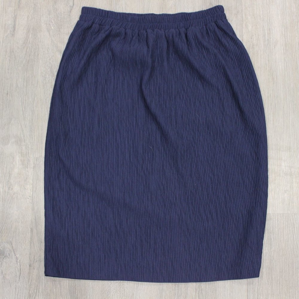 Worthington Navy Blue Knee Length Skirt - Medium